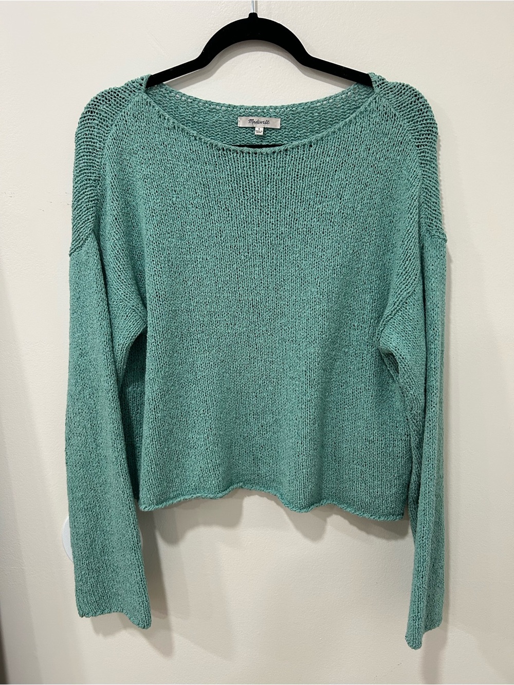Madewell Light Teal Crewneck Knit Sweater